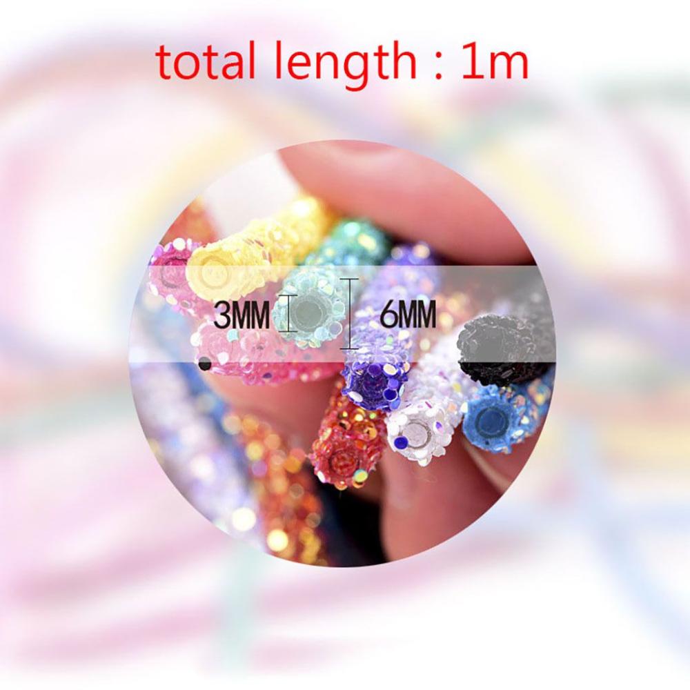 Shiny Garment Material Soft Colorful Glitter Rope Strings Hat Decor Resin Sequin Rope Sandal DIY