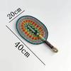 Vintage Seagrass Woven Fan Colorful Striped Patterns Cattail Fan Summer Cooling Fan  Photo Prop