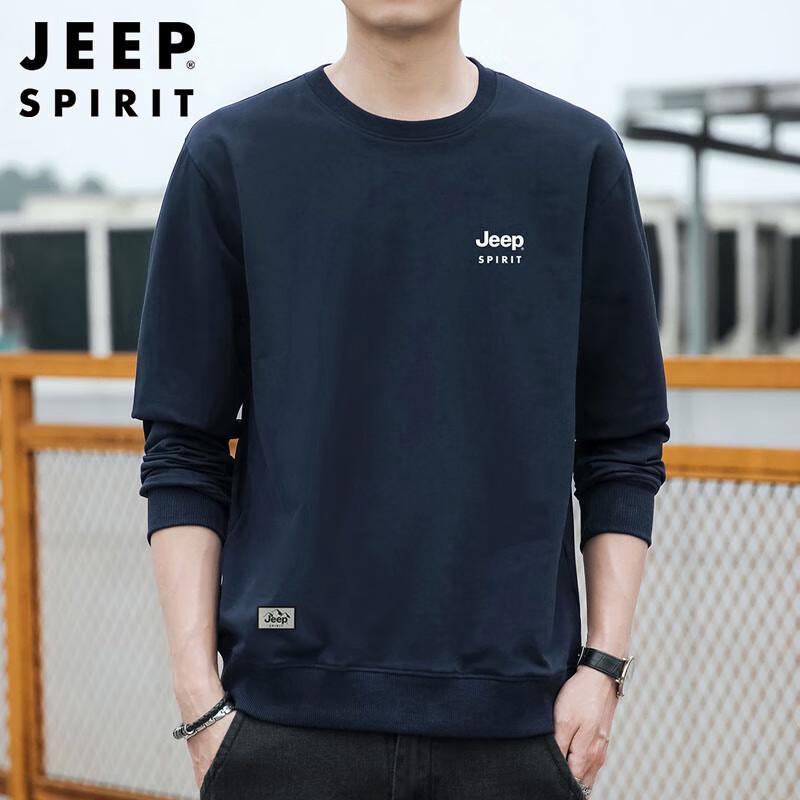 JEEP SPIRIT Men's Autumn/Winter Loose Crew Neck Sweatshirt