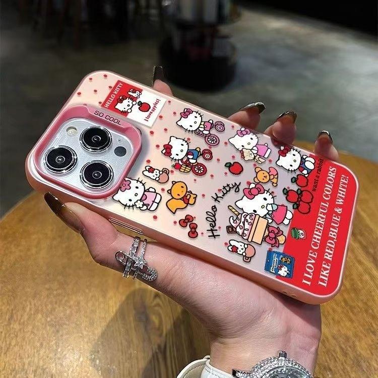 Велосипед Hello Kitty Яблоко 16 Чехол для мобильного телефона iPhone15Promax Caiyin 14Pro Новый год 13 Милый 12/11