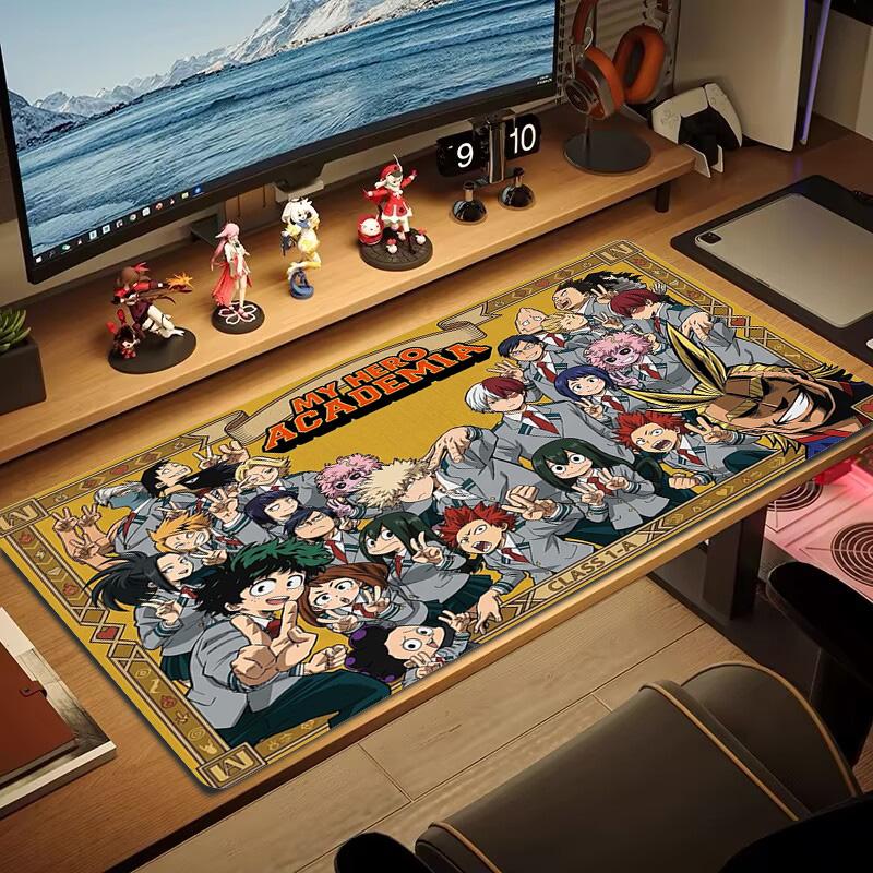 Anime Hero Academia Color Mouse Pad Large Gaming Table Cushion Non-slip Laptop Tablet Big Mousepad XXL Mat Mini PC Playmat With Lock edge
