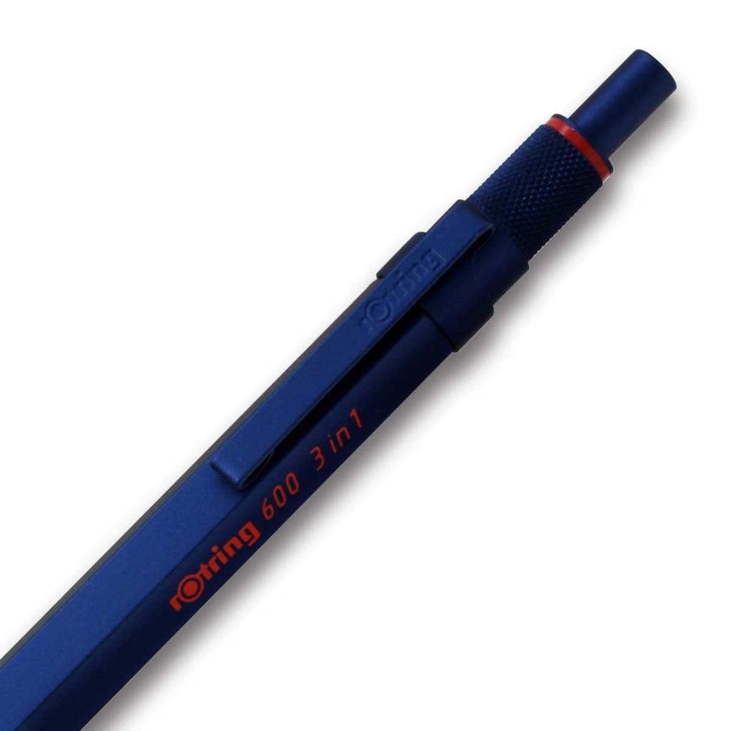 Rotring Multifunctional Pen 600 Iron Blue 3in1 Ballpoint Pen 2 Colors and Mechanical Pencil Gift Box Genuine Imported Product 2159367 (Red Black) &