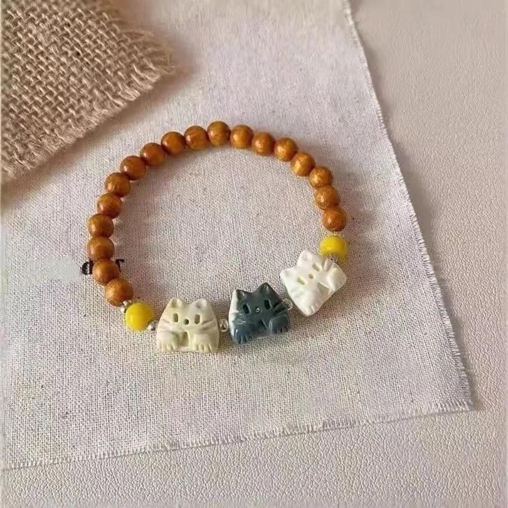 Cute Biscuit Cat Bracelet Adjustable Cat Beads Bracelet Fashion Friendship Bracelet Friends