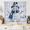 2 шт. HD Рождественская синяя декоративная занавеска со снеговиком Белая занавеска с цифровой печатью Украшение для дома Стиль Украшение для гостиной r