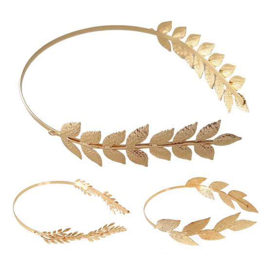 Женская повязка на голову Сверкающий дизайн листьев Золотая повязка Наряжать девочку Обруч для волос Легкий Праздничный аксессуар для волос