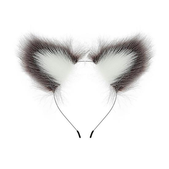 Плюшевый ободок с кошачьими ушками Прочный металлический ободок Универсальный дизайн Обруч для волос Реквизит для косплея Аксессуар для волос