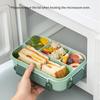Ланч-бокс на 1300 мл с вилкой, ложкой, 4 отделениями, Коробка для бенто, герметичный, без бисфенола-А, многоразовый