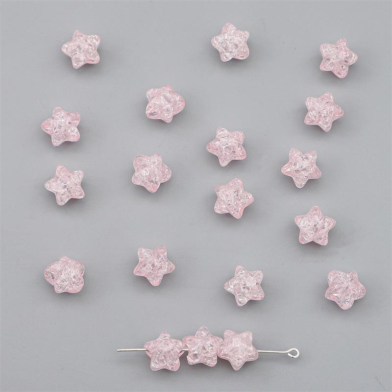 Бусины для браслетов ручной работы, цветные акриловые бусины в форме пентаграммы, потрескавшиеся бусины, свободные бусины, браслеты ручной работы своими руками, бусины из ниток, ювелирные аксессуары