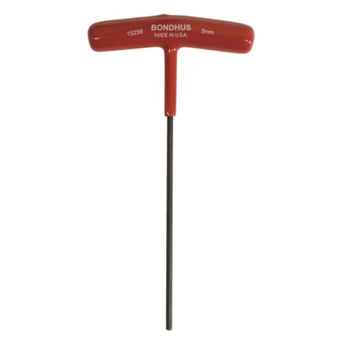Bondhus 6HT3MM Hex T-Handle, 6.5" (152mm), 3mm, Shaft Length: 5.7" (137mm), Handle Length: 3.2" (80mm), Black Oxide Finish, No. 15256