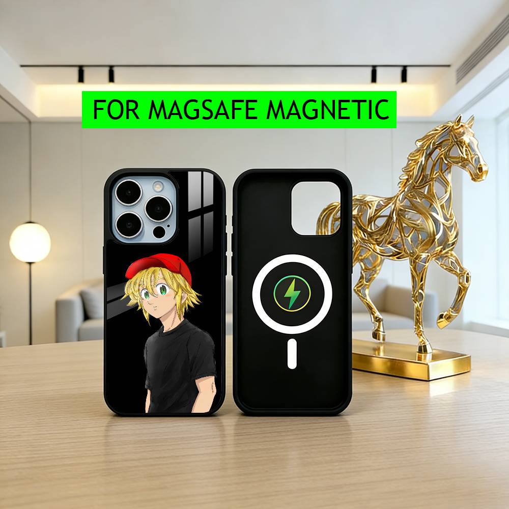 The S-Seven D-Deadly Sins M-Meliodas Phone Case For iPhone17,16,15,14,13,12,11 Plus,Pro Magnetic For Magsafe Wireless Charging