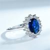 925 Sterling Silver Rings For Women Diana Created Blue Sapphire British Royal Engagement Rings Anniversary Wedding Jewelry