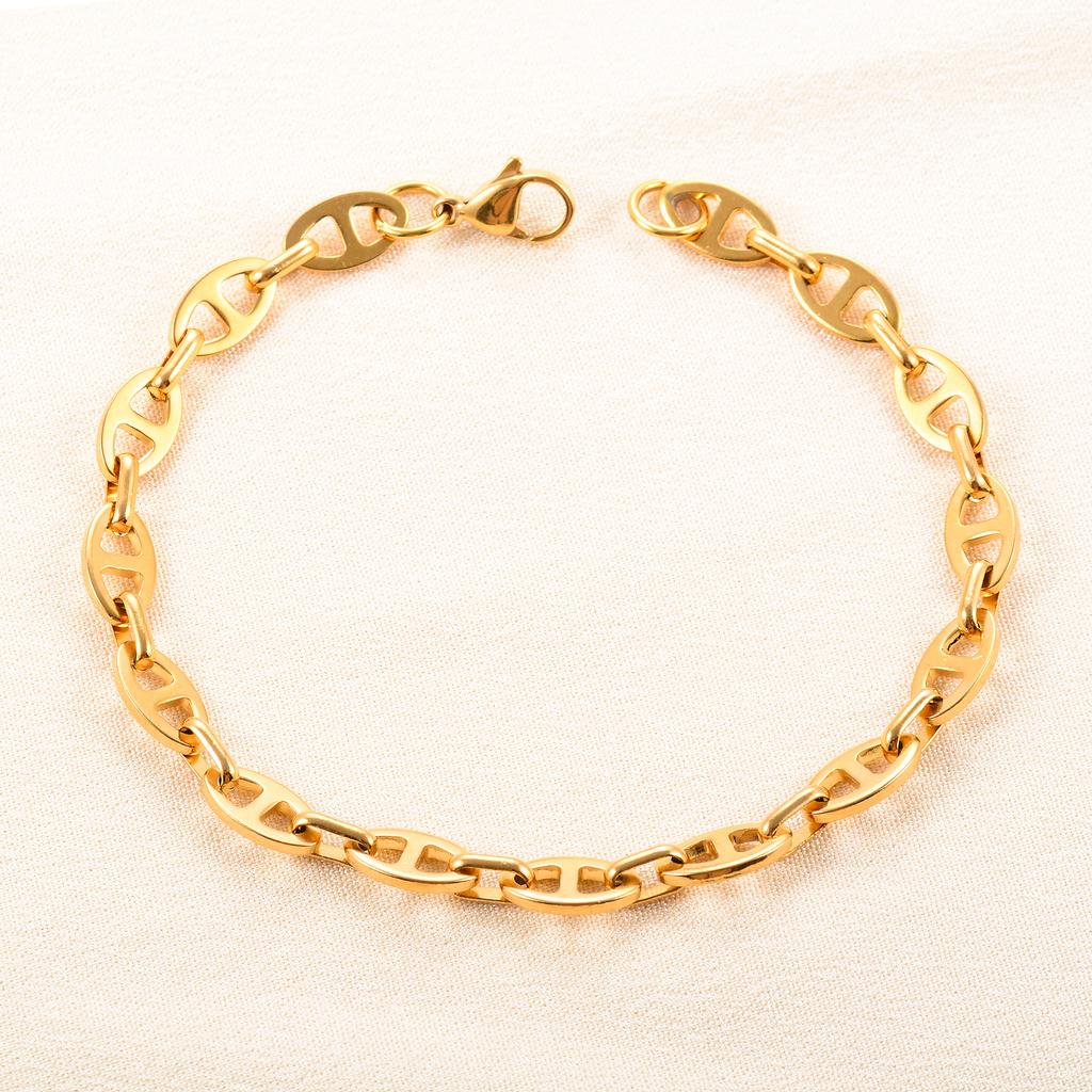 Cute Shape Stainless Steel Bracelet Link Hand Chain for Women Mens Hiphop Rock Punk Boy Wristband Anklet Bangle Metal Jewelry