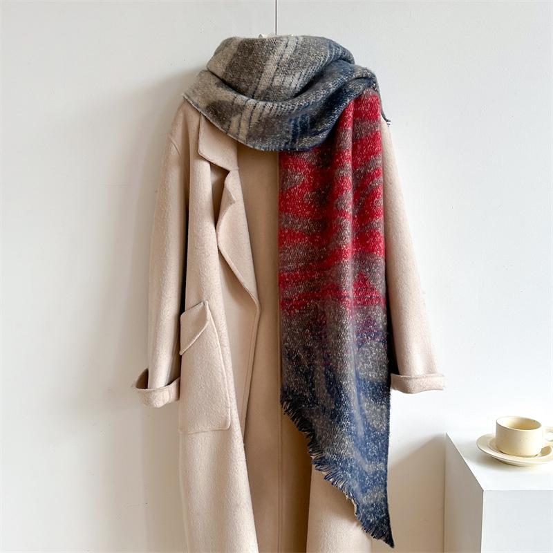 New Thickened and Elongated Winter Scarf Cashmere Feeling Shawl and Wraps Pashmina Neckerchief Bufanda Female Poncho 48Colors