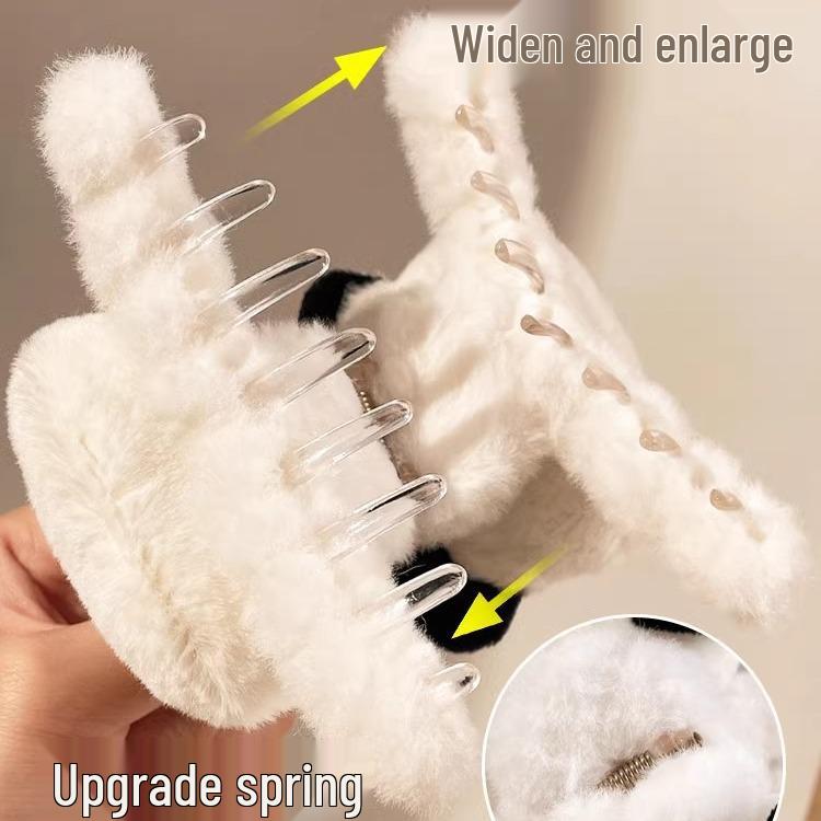 Очаровательная плюшевая заколка-краб для волос с пандой – мультяшный аксессуар для причесок пучок на осень и зиму