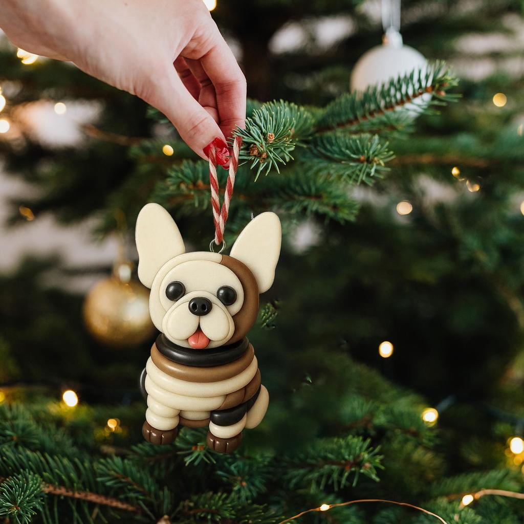 Christmas Ornament Making Kit Decorative Dog Figurine Button Ornament Set Christmas tree Pendant decoration ornaments Gifts