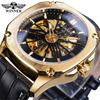 WINNER Men's Fashion Casual Hollow Out Mechanical Movement Waterproof Automatic Mechanical Watch