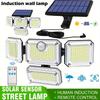 5000mah Outdoor Solar Lights 333 LED Motion Sensor 3 Modes Waterproof Security Street Wall Lamp Spotlight for Yard Garden Decor