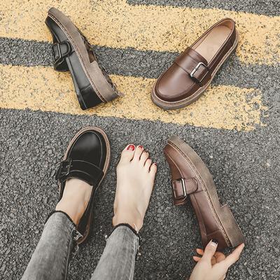 Мода 2024 года, женские туфли-оксфорды в стиле ретро, женские туфли-лоферы с металлической пряжкой, черные/коричневые кожаные туфли на плоской подошве, женские кроссовки на низком каблуке и платформе, мокасины