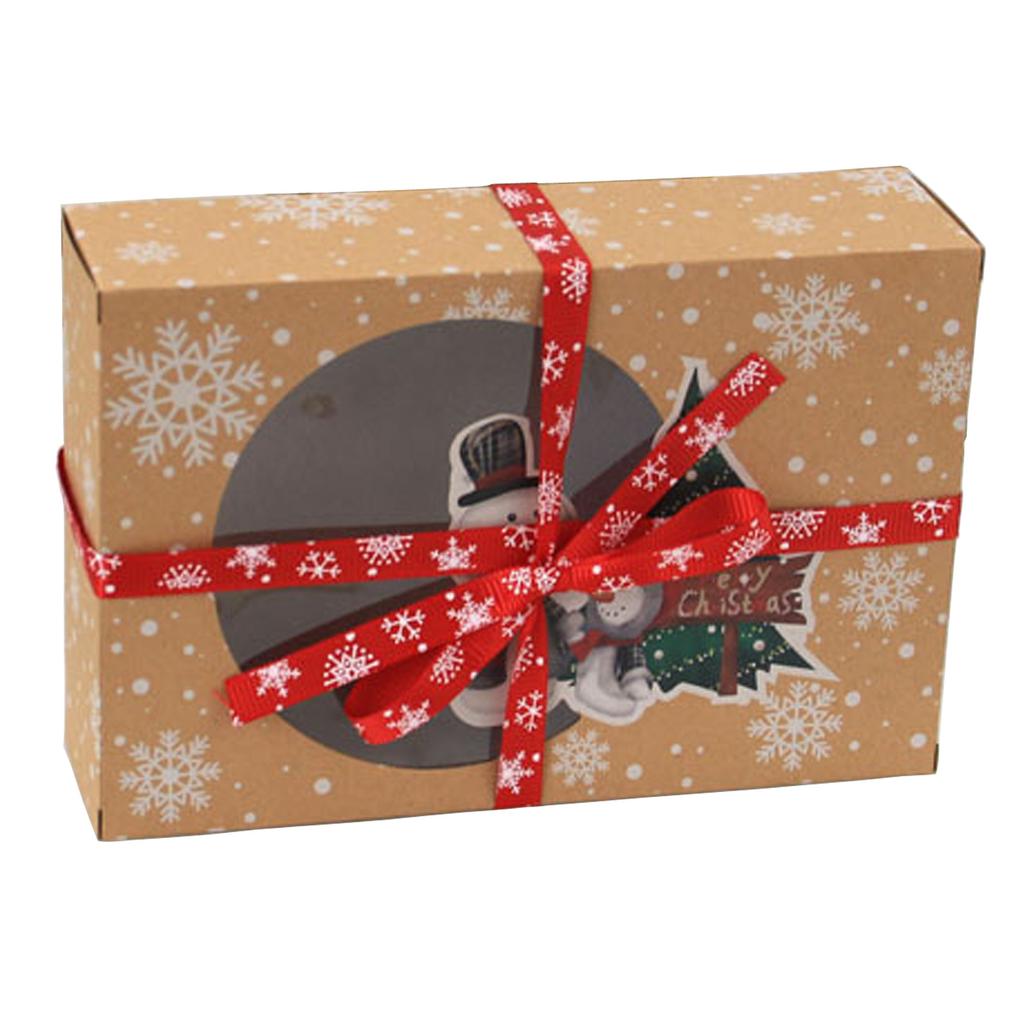 24 шт. Рождественские подарочные коробки для печенья, коробки для праздничной выпечки, контейнер для еды