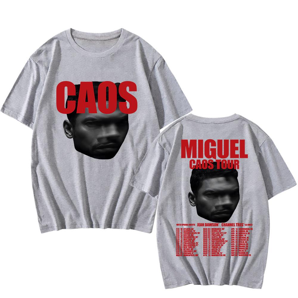 MIGUEL CAOS Tour 2026 Tshirts Cotton Short Sleeve Loose T-shirt Unisex Tee Hip Hop Graphic Printing T Shirt Tees
