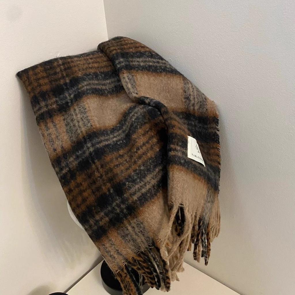 New Maillard High End Plaid Student Scarf Couple Shawl Retro Plaid Same Style Men's Scarf