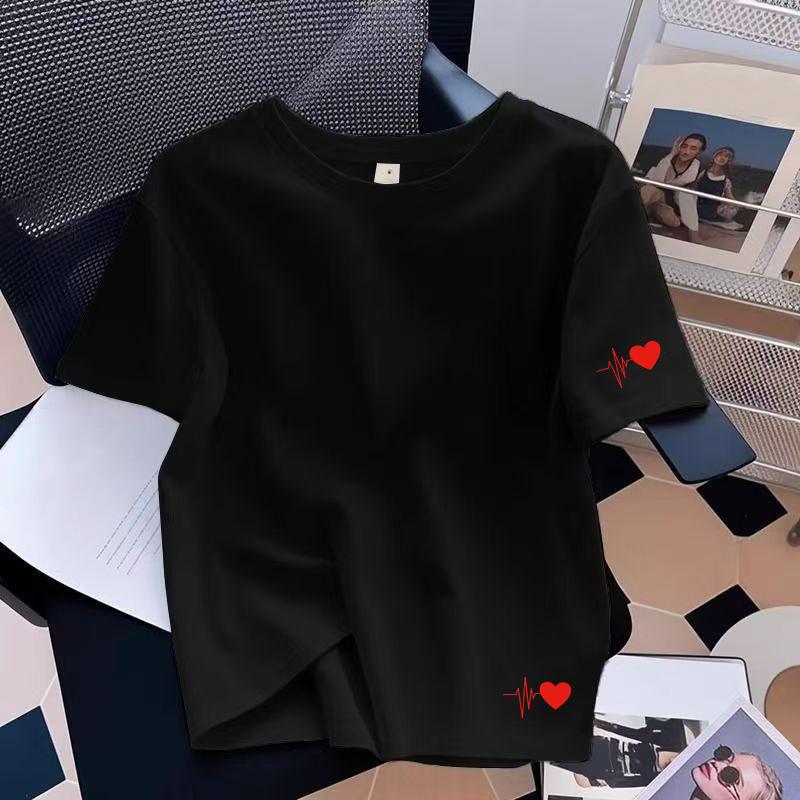 Womens T-shirts Printed Cotton O-Neck Short Sleeve Outdoor Sports Jogging Woman Clothes Best Seller Tees Tops