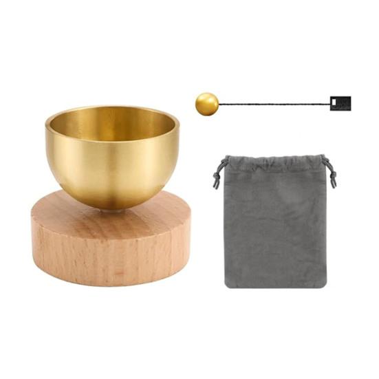 Мини-набор поющих чаш Прост в использовании Медная медитационная звуковая чаша Йога Медитация Расслабление Снятие стресса Чакра-исцеляющая чаша Портативный духовный подарок