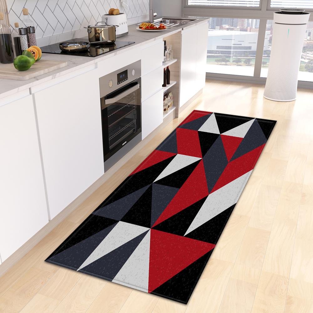 Geometric Kitchen Mat Entrance Door Mat Floor Bedroom Non-slip Mat Corridor Balcony Door Carpet