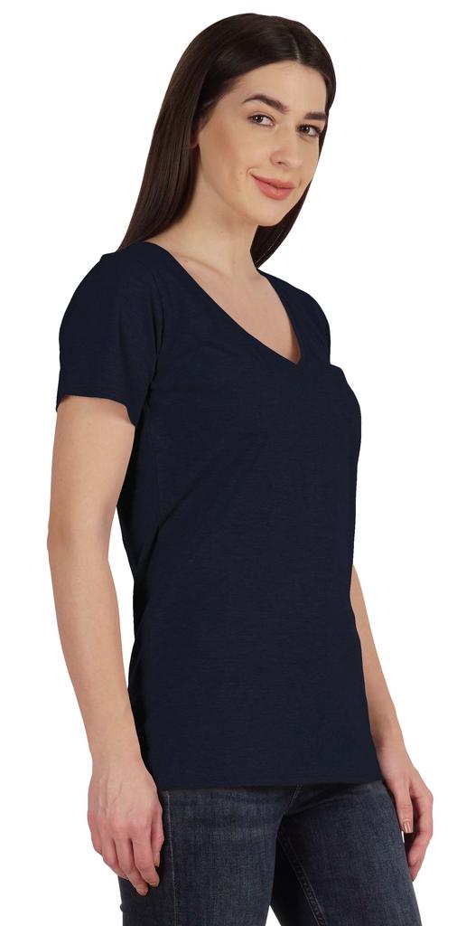 Inkmeso V Neck Basic Tee Classic Fit Short Sleeves Tshirt For Women Summer Cotton Tops