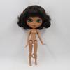 Кукла ICY Blyth 1/6 BJD 30см с темной кожей и короткими черными кудрявыми волосами матовое лицо NUDE шарнирное тело BL950