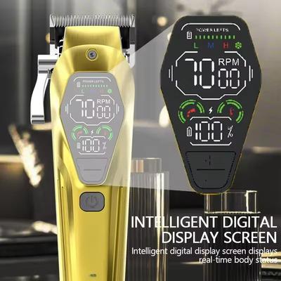 Профессиональная машинка для стрижки волос для мужчин 9000 об/мин 10 Вт высокая мощность полностью металлическое DLC лезвие светодиодный дисплей машинка для стрижки триммер