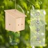 Деревянная ловушка для пчел с прозрачной бутылкой снаружи. Натуральная деревянная ловушка для пчел, устойчивая к погодным условиям, подвесная уличная ловушка для пчел.