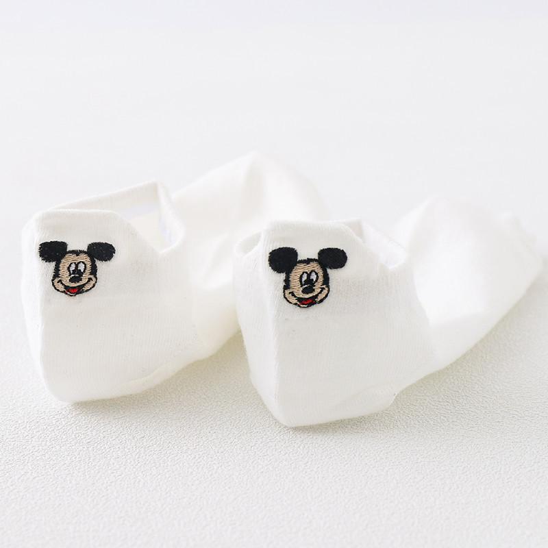 Женские черно-белые мультяшные вышитые носки до щиколотки - летние тонкие с мелким вырезом, корейский стиль