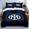 Blue-black stripes, Inter logo. Bedding sets Duvet cover sets Duvet covers Pillowcases(1*Duvet Cover 2*Pillowcases without duvet insert)