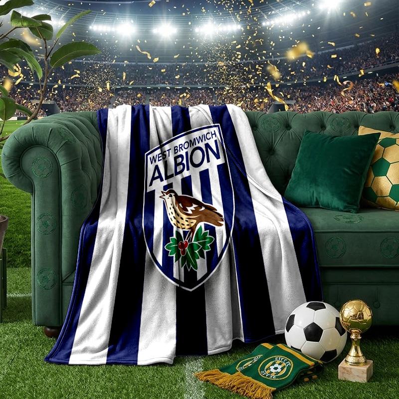 Bromwich Albion Throws Blanket Flannel Blankets Plush for Couch Bed Gifts for Men Women Travel picnic blanket Christmas fan gifts