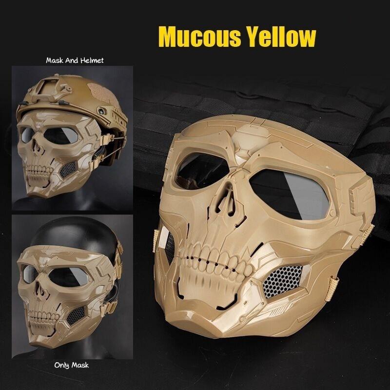 Halloween Skull Bearers Mask Glass Fiber Nylon Impact Resistance Airsoft Paintball Bicycle Combat Game Fits for FAST Helmet