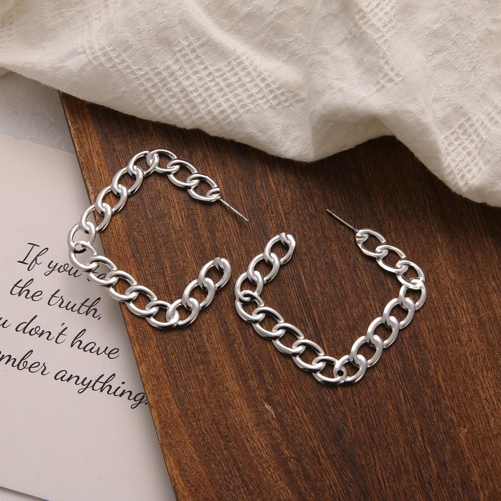Простые креативные ретро преувеличенные полые круглые серьги-цепочки, женские индивидуальные геометрические серьги для девочек