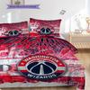Washington Wizards Pattern Bedding Quilt Set Quilt Cover Pillowcase Home Decoration Birthday Gift (1 * duvet cover + 2 * pillowcase, without core)