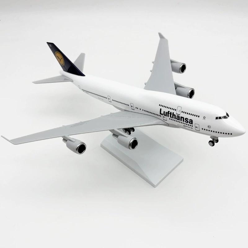 Сувенирная игрушка для мальчиков в масштабе 1/250, 30 см, B747 Авиалинии Lufthansa, смола, самолет, авиалайнер, модель для демонстрации, коллекция самолетов, подарок