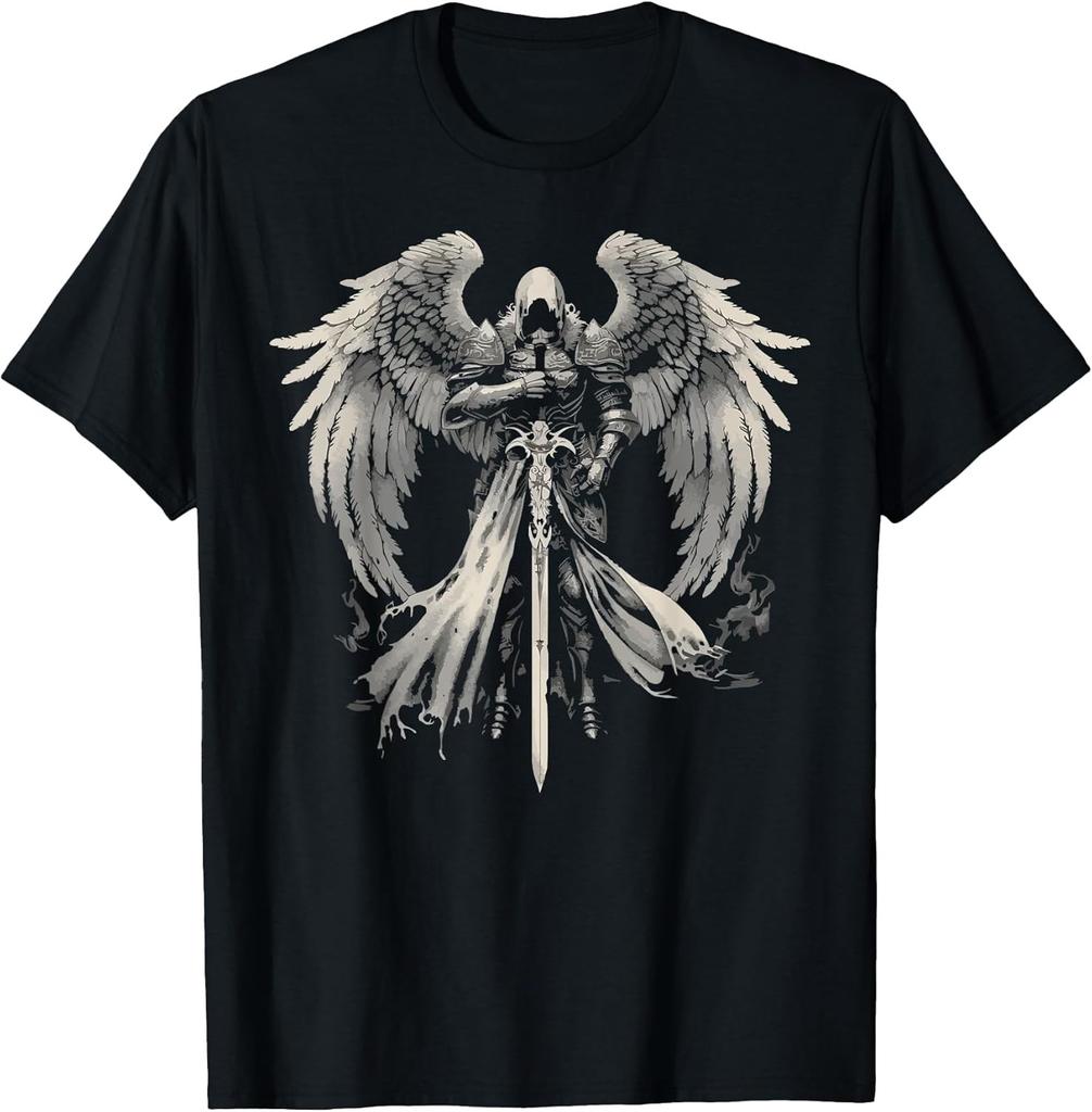 Archangel Gabriel Catholic Christianity Guardian Angel Cotton Tee - MADE IN USA