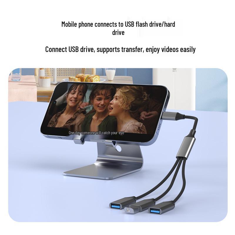 Разветвитель-хаб Type-C на 3 порта USB 3.0 для клавиатуры и мыши, OTG-адаптер