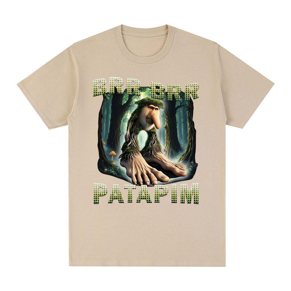 Brr Brr Patapim T Shirt Funny Italian Brainrot Humor Meme Tshirts Unisex Women Clothing Fashion Style T Shirts Cotton T Shirt Tops