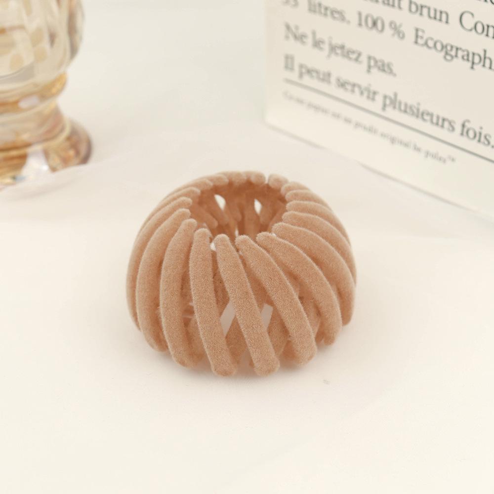 Новая бархатная заколка для волос в виде птичьего гнезда, коготь, пряжка из конского хвоста, однотонная расширяющаяся заколка для волос для женщин и девочек, аксессуары для волос с хвостиком