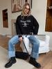 Trendy Oversized Thickened Round Neck Hoodie with Stylish Print for Autumn and Winter