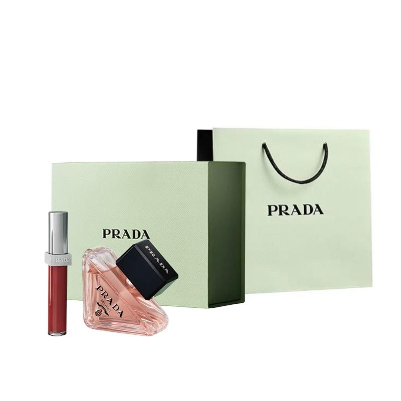 Prada Perfume set I am unpredictable + glass lip glaze, lip gloss, and makeup Two-piece set: #R221 black tea glass + my unpredictable perfume 50ml