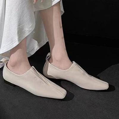 Модные туфли из натуральной кожи на низком каблуке для женщин, модные элегантные туфли с острым носком, роскошные мокасины 2024 года, весенние туфли на толстом каблуке