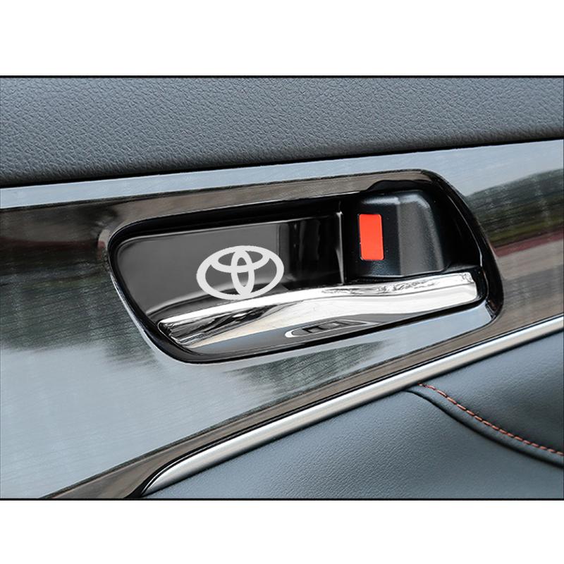 AAAP1 4pcs Car Interior Door Handle Ornament Case Sticker Shell Metal For Toyota Crown C-hr PRIUS 86 harrier Vellfire Alphard
