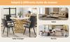Dining table set (5-piece), round kitchen table with 80 cm diameter and golden metal legs, white MDF tabletop, dark grey velvet dining chairs
