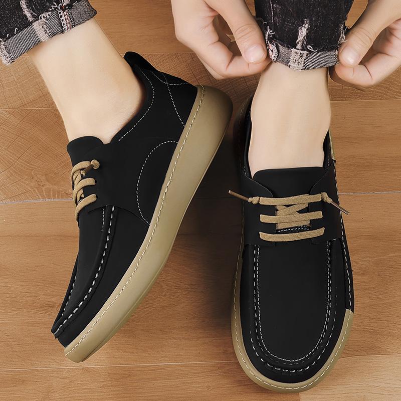 Fashion Thick Soled Men's Shoes Luxurious Minimalist Design Style Daily Office Outdoor Leisure Party Youth Sports Black White Shoes