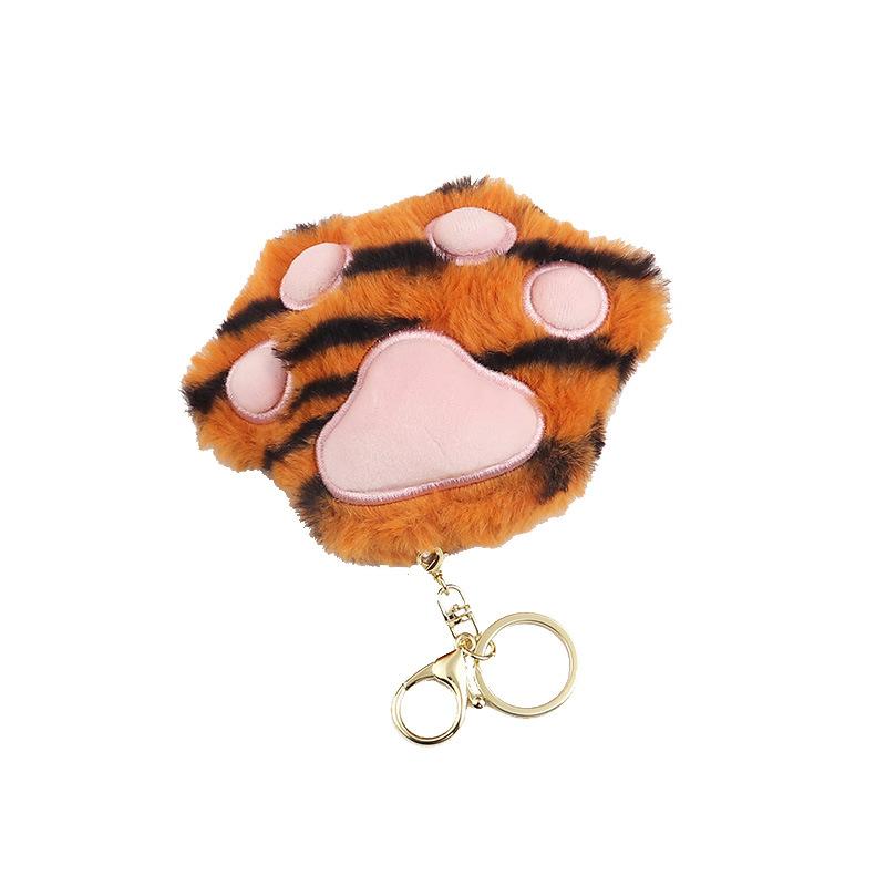 Tiger Claw Faux Fur Key Chain Charm Fashion Plush Bear Paw Car Keychain Bag Pendant Party Gift Women Jewelry